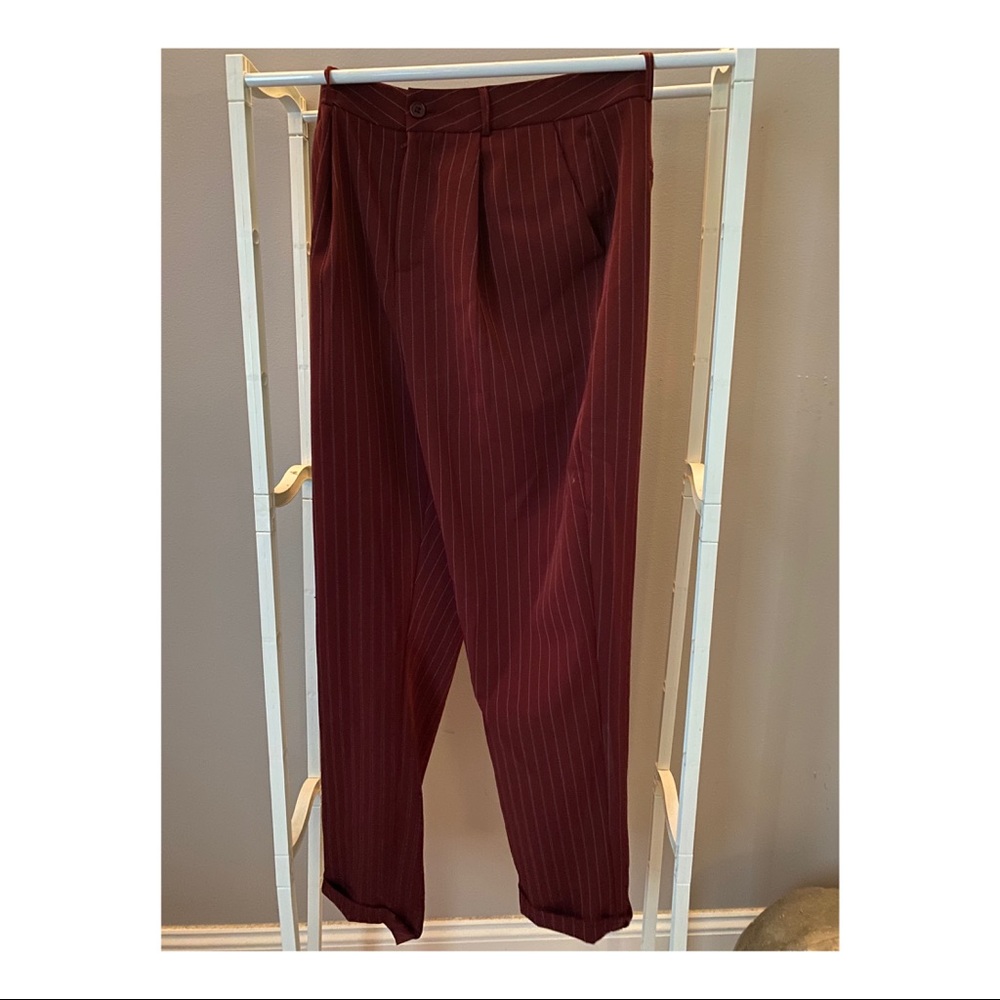 Striped Red High Waisted Pants